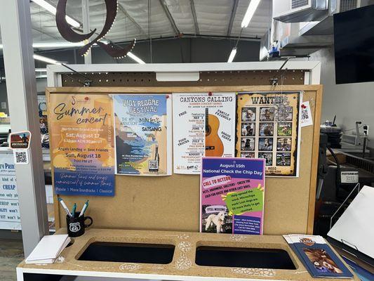 Check out the staff, my flyers and the Search and Rescue pup in training.