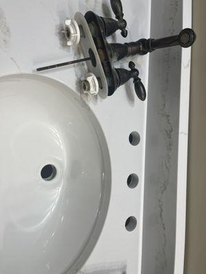 Wrong size holes for faucet
