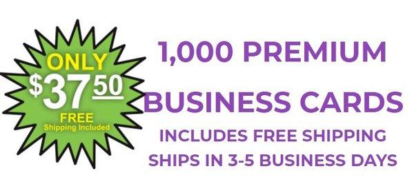 1,000 PREMIUM BUSINESS CARDS INCLUDES FREE SHIPPING SHIPS IN 3-5 BUSINESS DAYS https://cmsprintgroup.com/