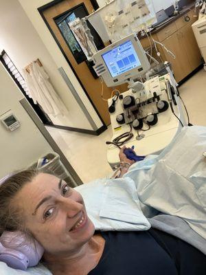 Spending time giving to people in need. This was a platelet donation.