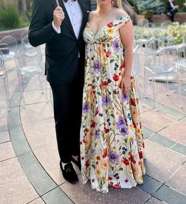 Dress hemmed and tacked in the bust within a matter of a few hours thanks to the ladies at Aspen Stitchworks.