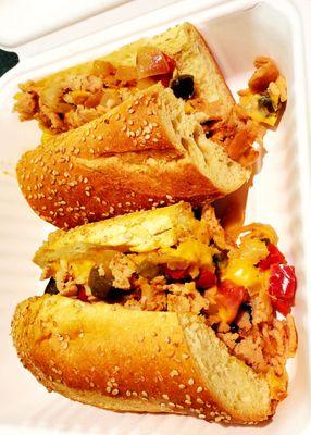 Shake Hands with Super Delicious Chicken Cheese Steak Sammich!!