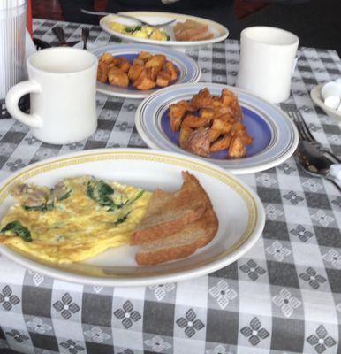 Popeyes omelette split for two! Delicious breakfast