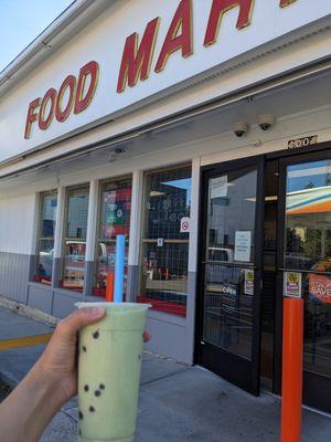 Honeydew boba blended