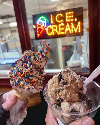 A soft-serve twist and some hard-packed ice cream