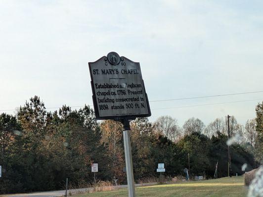 St. Mary's Chapel Historical Marker, Hillsborough
