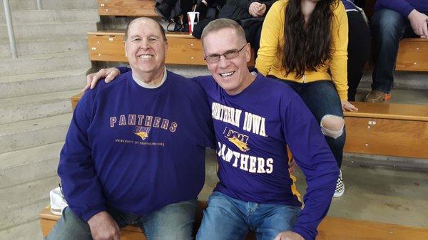 My best friend and me, sitting courtside as we did for all those years. Best of times, and now, we're back!