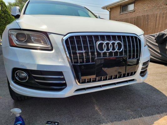2015 Audi Q5 new license plate bracket/trim. Makes it look new again!