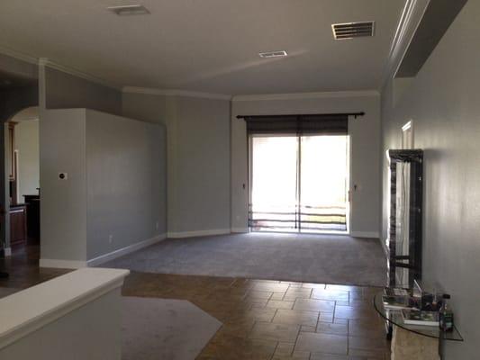 New carpet in the dining room.