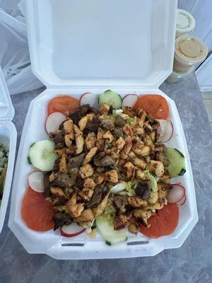 Steak, Chicken, and Shrimp Salad