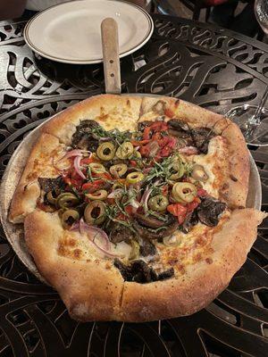 Margarita Pizza with all of the veggies.