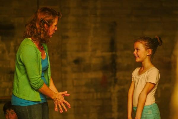 Elise works with a student on monologue prep