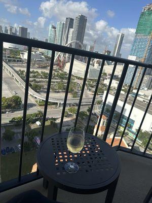 Prosecco with a Miami views