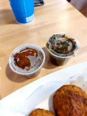 Sides: candied yams and greens