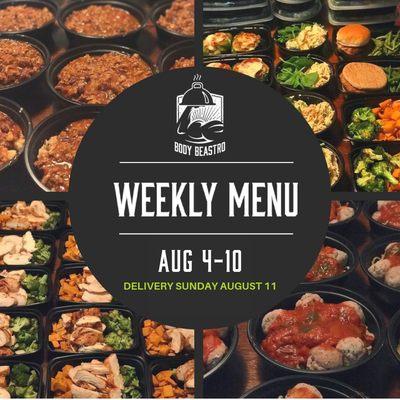 Weekly menu is posted at www.bodybeastro.com and fb and ig@bodybeastro. New menu weekly!