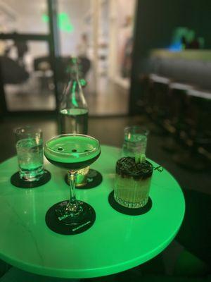 Espresso martini, and The Godfather I think that's what it's called. It's bourbon with a red wine float.