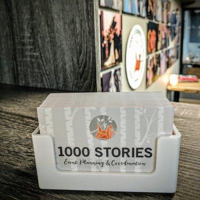 1000 Stories business cards and office now open for business!