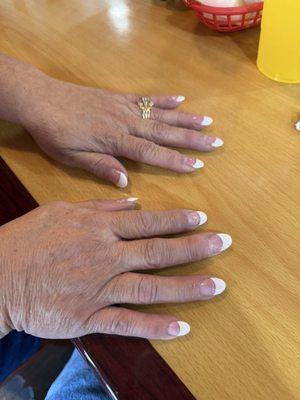 Showing my satisfaction nails done by Lynn