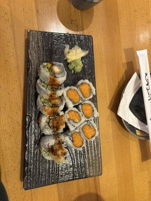 Spicy Salmon Roll Shrimp Tempura Roll