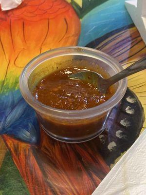 A special homemade hot sauce. You have to ask for it.