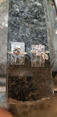 2 piece interlocking Rose and leaves ring by Randy Davis, coolerjewelers