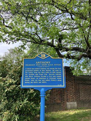 Anthony - First Known Black Settler Historical Marker