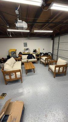 assembly of garden furniture