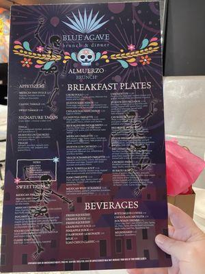 Breakfast/brunch menu