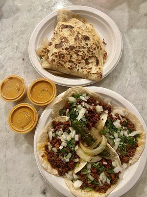 Tacos and quesadillas