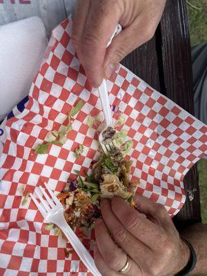 What's left of the best fish taco on the Big Island