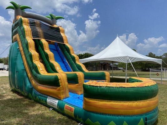 20' Green Tropical Waterslide