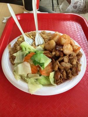 Teriyaki chicken and shrimp