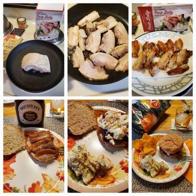 Trader Joe's Pork Belly Cooked Up On Stove for Tasty Thursday Dinner. 9/15/2022