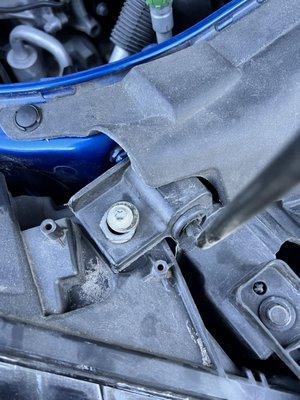 Bolt that holds the from bumper on