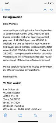 Bill sent after over a year