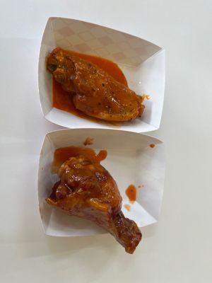 They actually give you an actual sample of each wing if you need help deciding...very nice touch!