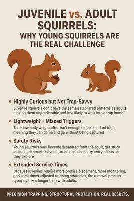 2nd season juvenile squirrels vs Adults
