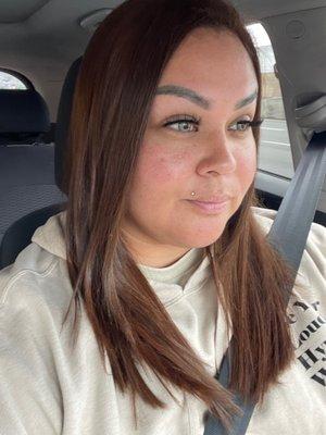 My hair is healthy and shiny now. I came in to get one for color does the sun damage to my hair it was a lot, but it looks awesome now