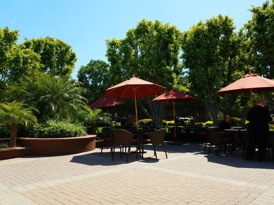 The peaceful outdoor patio (on the studio lot).