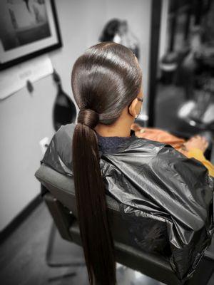 Sleek Ponytail on natural hair!
