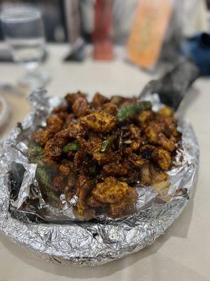 Vegetable Manchurian - came out as a sizzling platter!