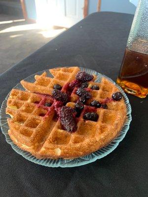 Delicious waffles made to order and delivered to your table