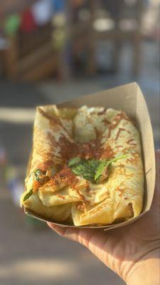 Spinach- mushroom crepe