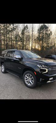 Customer requested Ceramic Tint on this 23' Tahoe for Hubert Vester Chevorlet