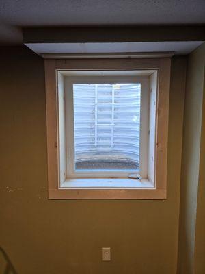 Interior of new egress window
