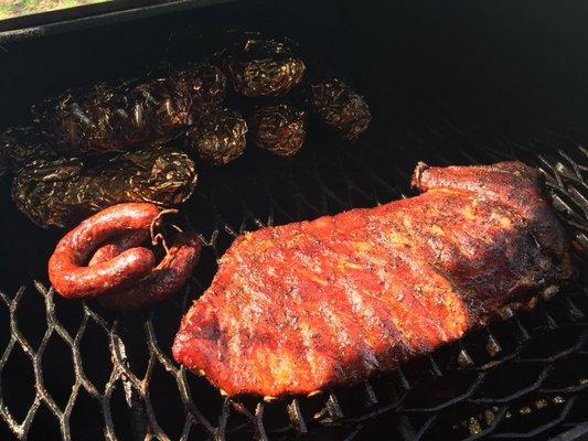 Pork Ribs, Homemade Sausage rings