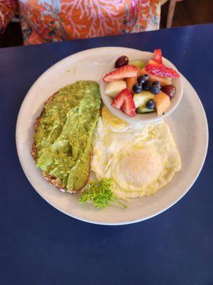 Eggs with avocado toast