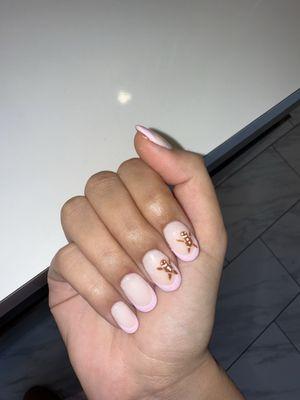 Dip powder with gel French & gingerbread