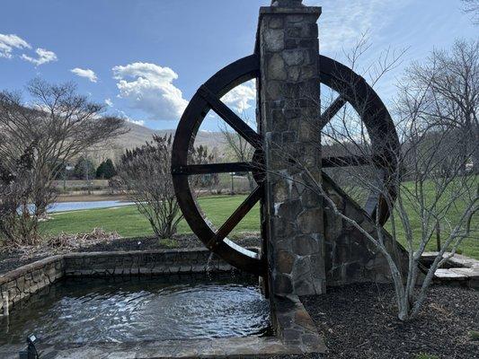 Old wagon wheel waterfall
