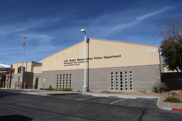 The exterior of Las Vegas Metropolitan Police Department Northwest Area Command